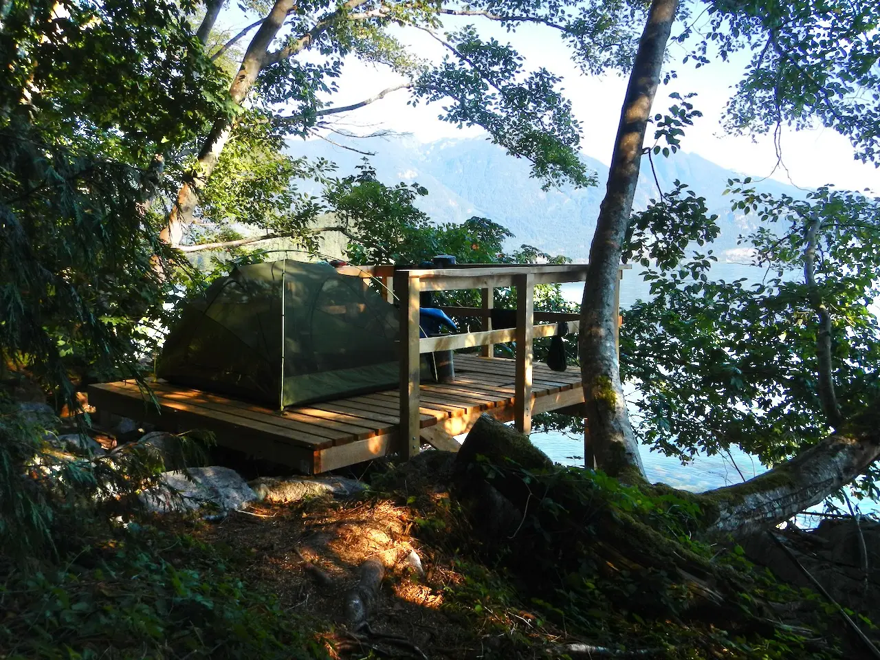 Howe Sound Tent Platform overlooking the water