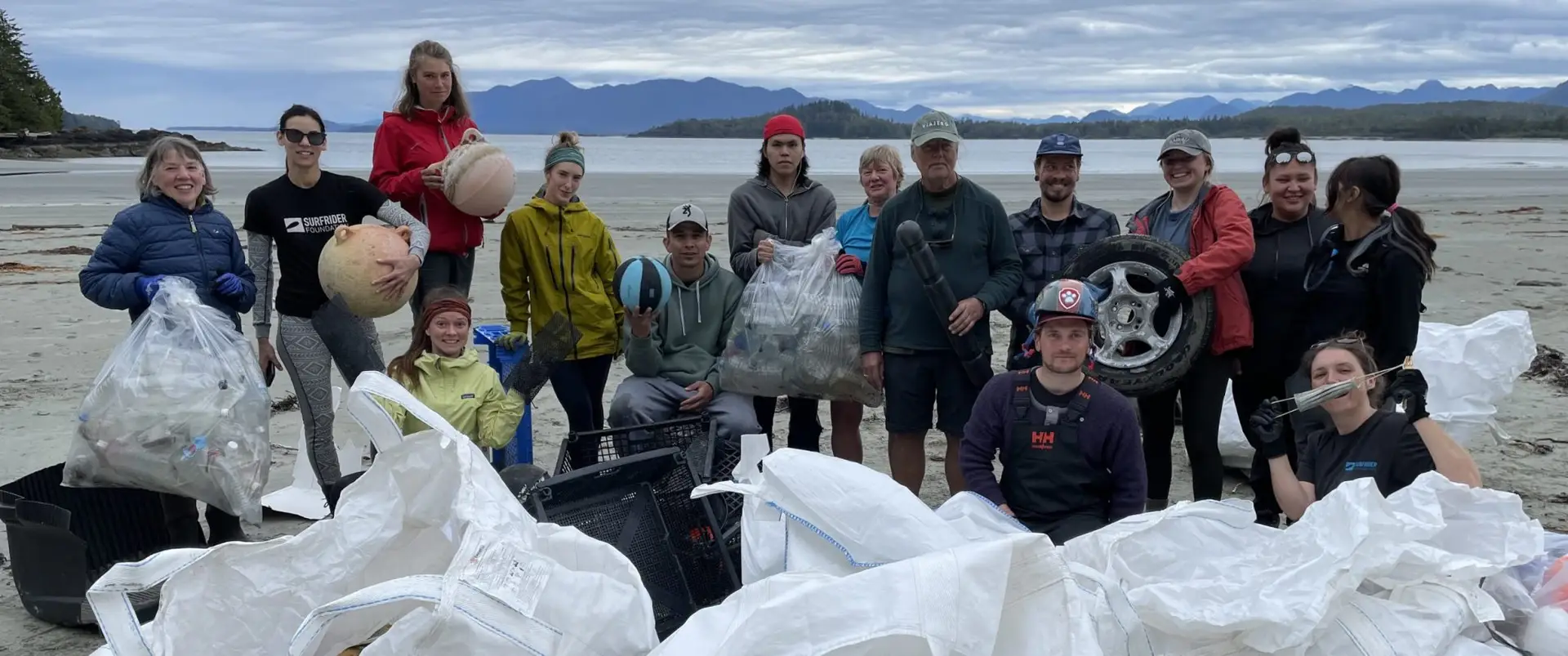 Vargas Island beach cleanup crew - BC coast