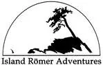 Island Römer Logo - Tree on island, kayaker paddling by