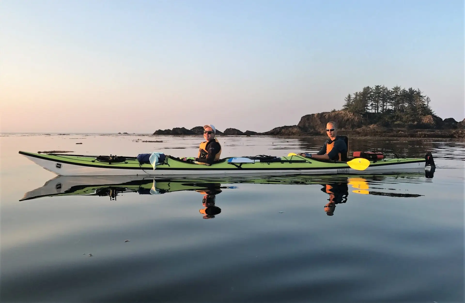 Teen kayaking