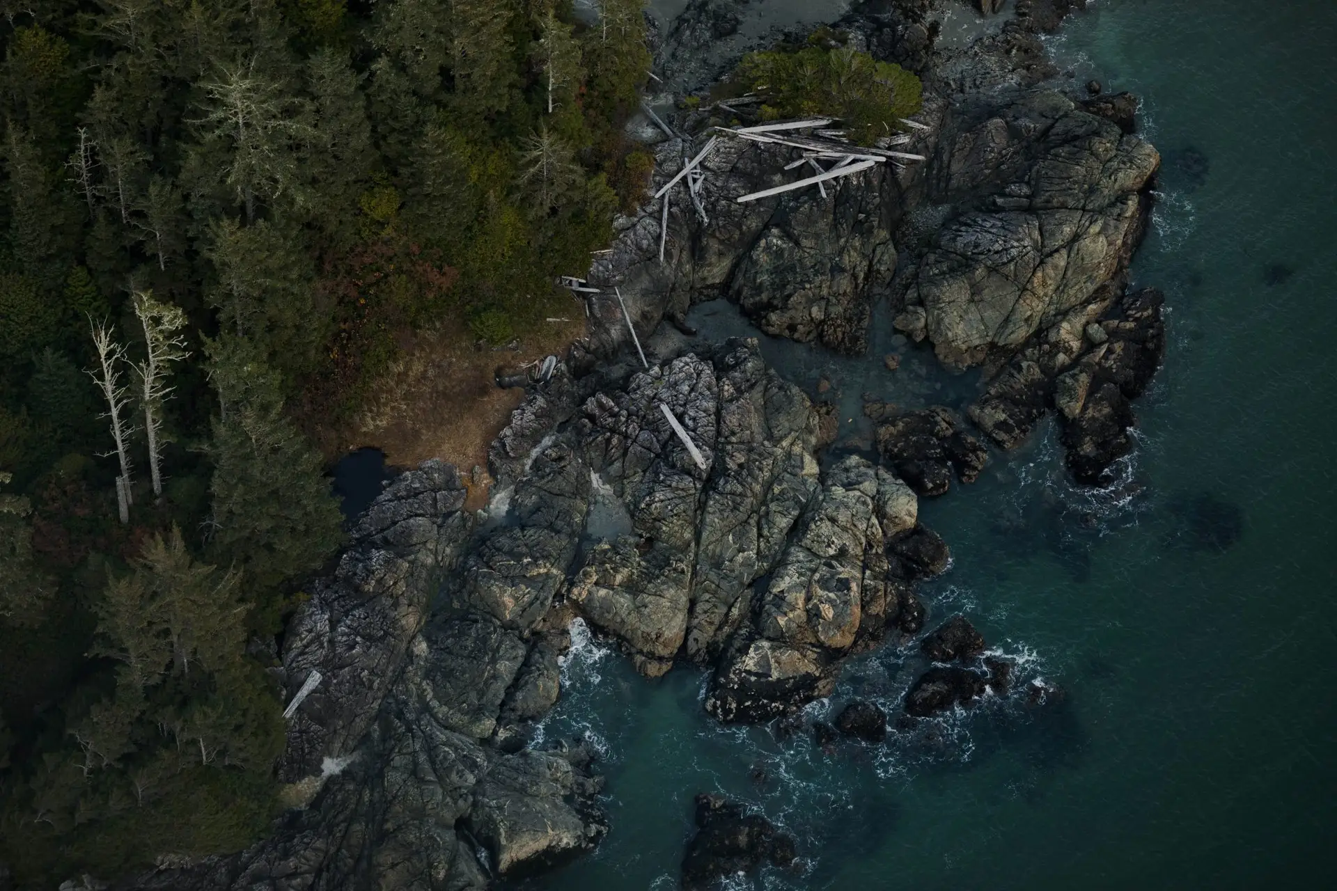 Drone shot of BC coast