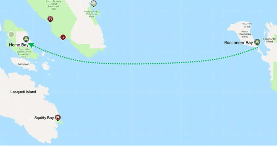 Crossing From Thormanby Island to Jedediah Island