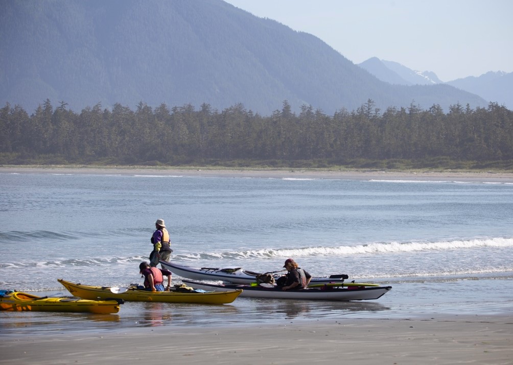 Vargas Island, Clayoquot Sound, cleanup by kayak, fun event